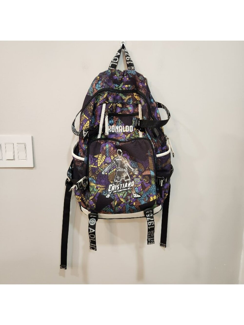Aolida 1975 Cristiano Ronaldo Backpack Soccer Football Multicolor Limited Editio